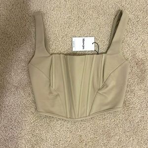 BRAND NEW- (with tags): SHOWPO. PELLAR TOP - SQUARE NECK CORSET TOP Color: Sand